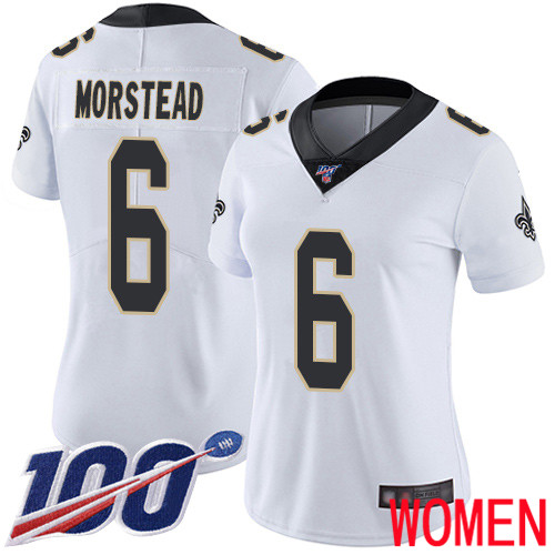 New Orleans Saints Limited White Women Thomas Morstead Road Jersey NFL Football 6 100th Season Vapor Untouchable Jersey